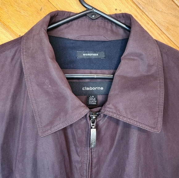 Liz Claiborne purple microfiber hoodless  zip up jacket size large - Picture 3 of 16